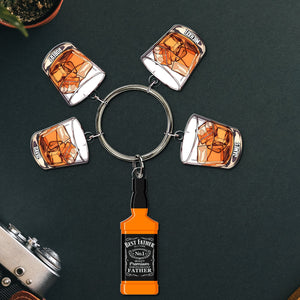 Personalized Gifts For Dad Keychain With Whiskey Shot Charms 01OHDC010624-Homacus