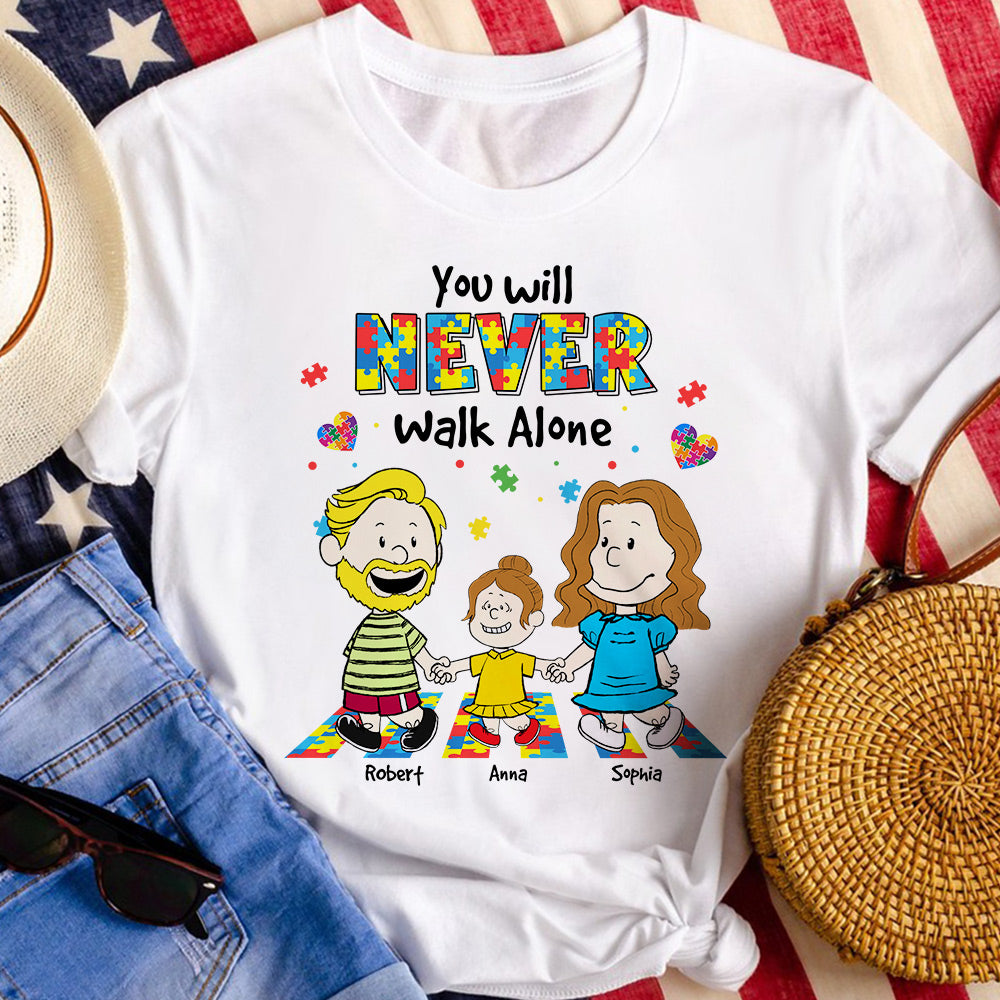 Personalized Gifts For Autism Awareness Shirt Cartoon Parent And Kids 02KATI190225HH-Homacus