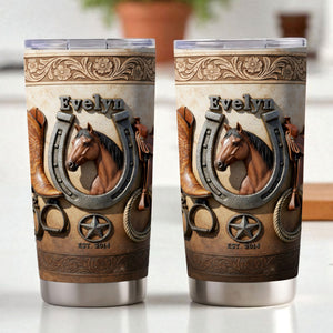 Cowboy Horse Tumbler – Custom Photo Gifts For Horse Lovers 04kiti271225-Homacus