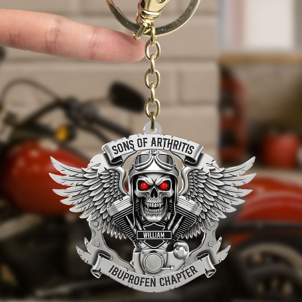 Motorcycle Skull Keychain - Personalized Gifts For Biker 05qhti120625-Homacus