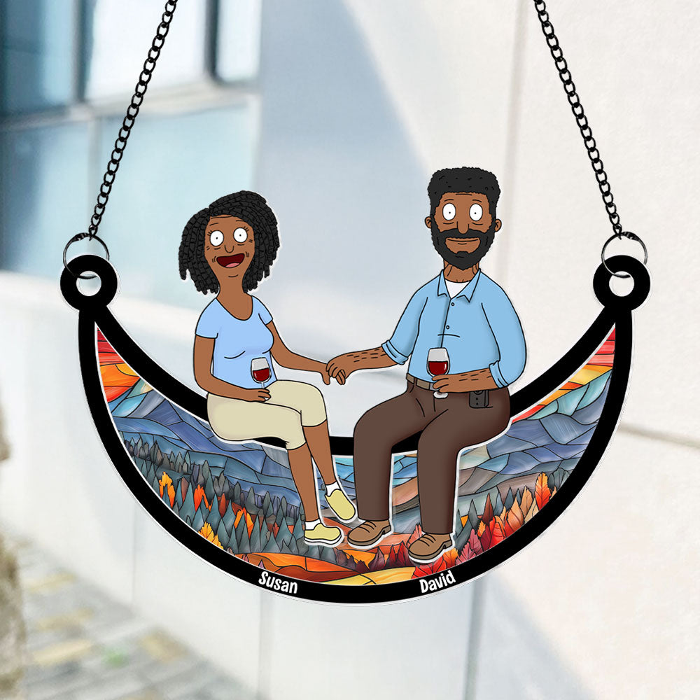 Personalized Gifts For Couple Window Hanging Suncatcher Ornament 02OHTI100225PA-Homacus