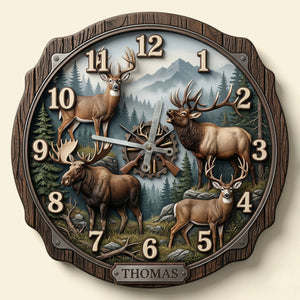 Hunting Hanging Wall Clock - Personalized Gifts For Hunters 01huti250326-Homacus