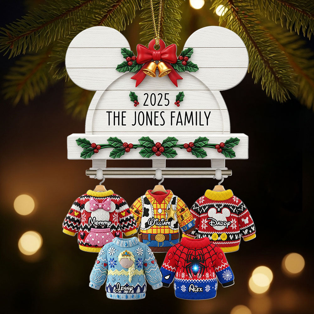 Cute & Cozy Family Sweater Hanging Ornament, Personalized Christmas Gifts For Family 03qhti220825-Homacus