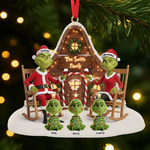 Green Monster Family Ornament - Personalized Gift For Family Christmas Ornament 04OHTI171025-Homacus