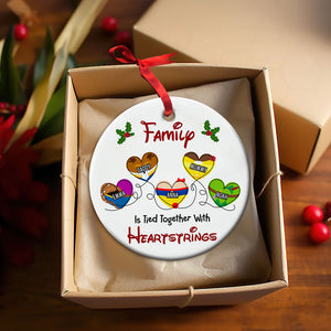 Personalized Gifts For Family Ornament, Tied Together With Heartstrings 01qhti261024-Homacus