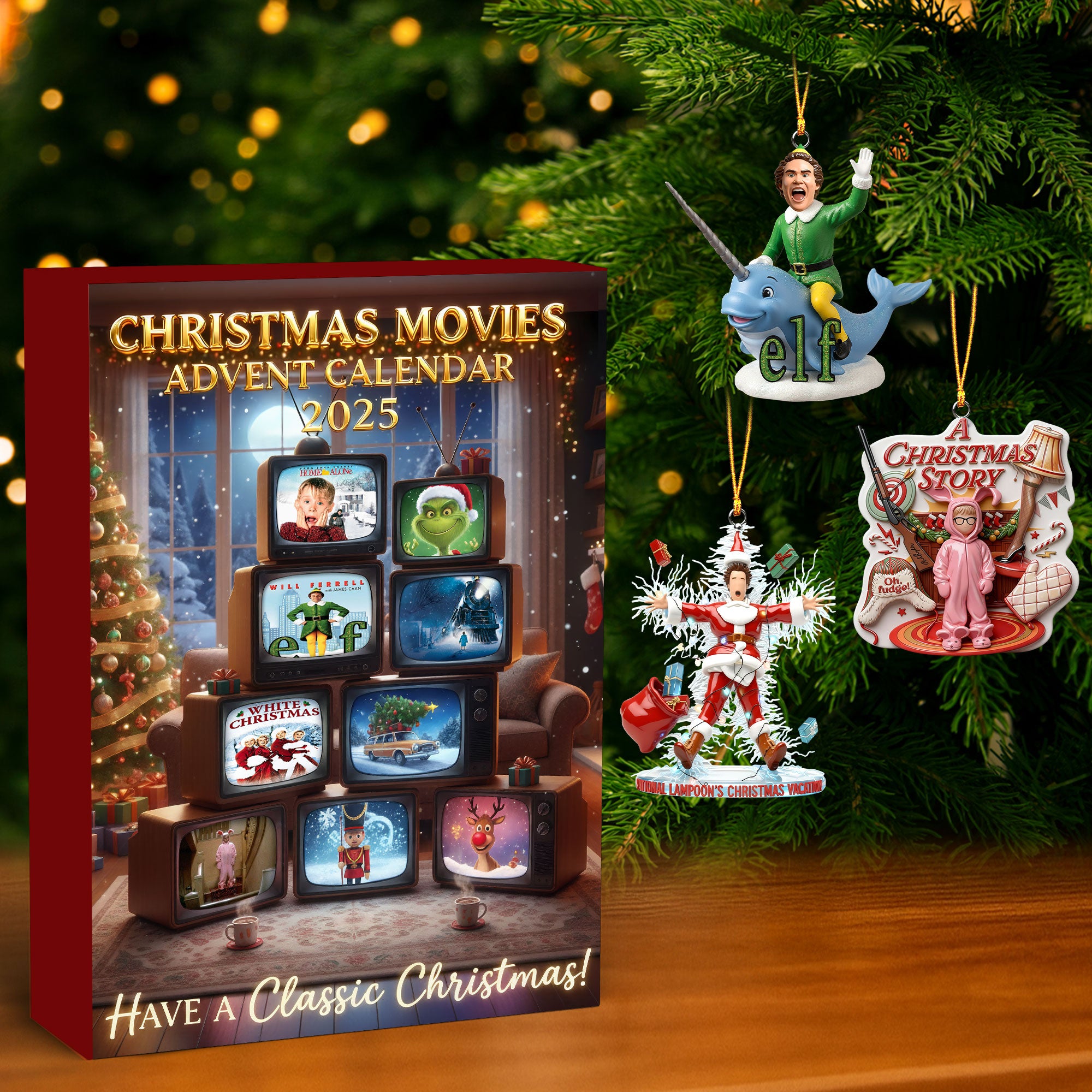 Cinematic Christmas Advent Calendar Acrylic Blind Box, Gifts For Classic Christmas Movie Lovers 02QHTI171025-Homacus