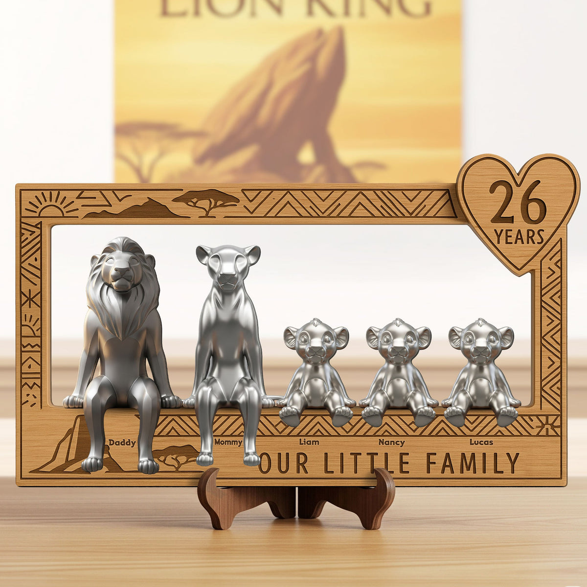 Lion Family Wood Sign - Personalized Gifts For Family 02ohti270525-Homacus
