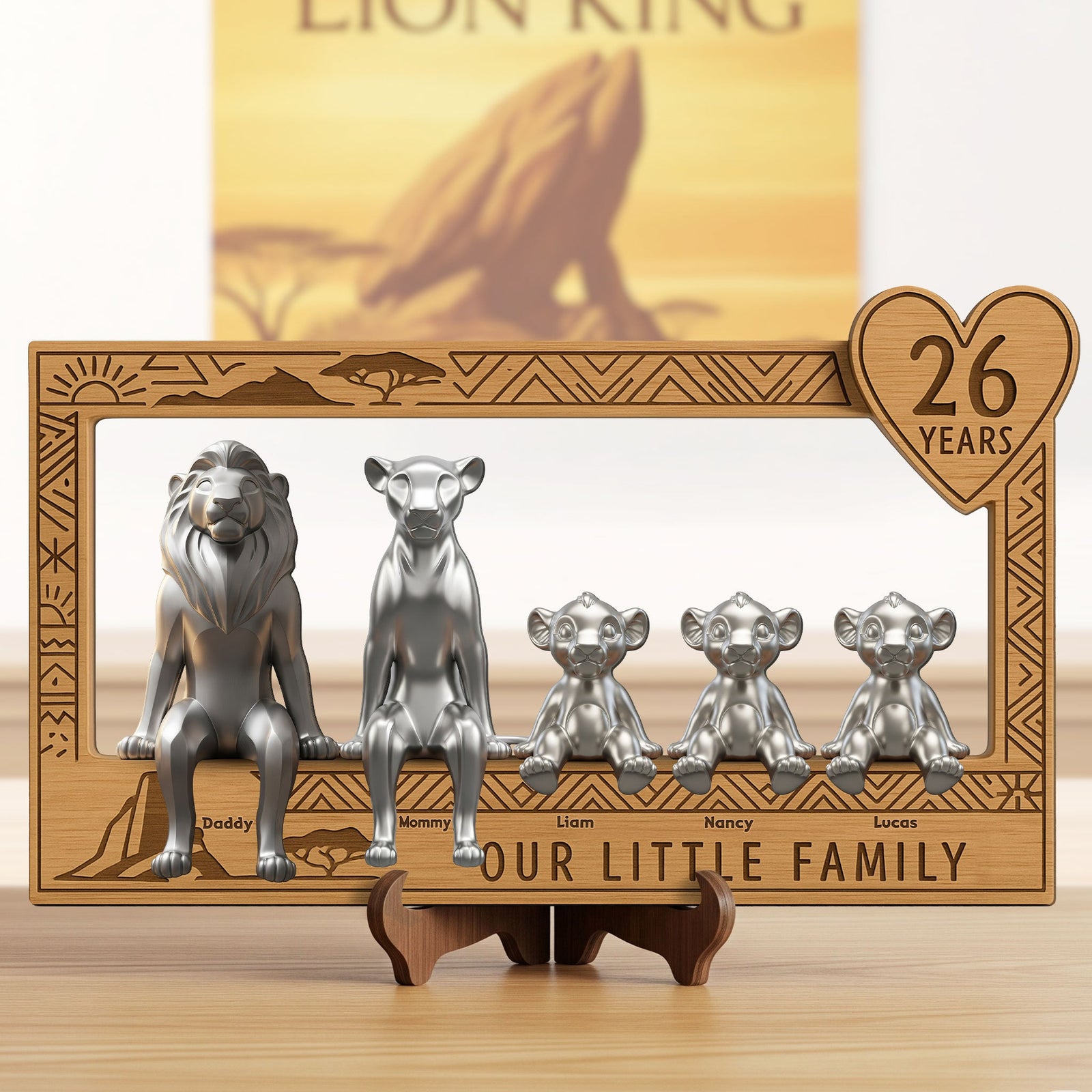 Lion Family Wood Sign - Personalized Gifts For Family 02ohti270525-Homacus