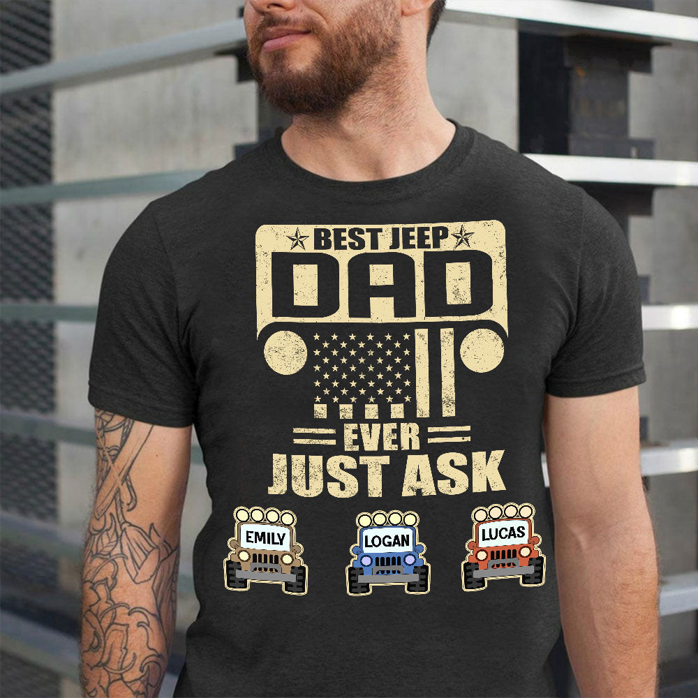 Personalized Gifts For Dad Shirt Best Car Dad Ever Just Ask-Homacus