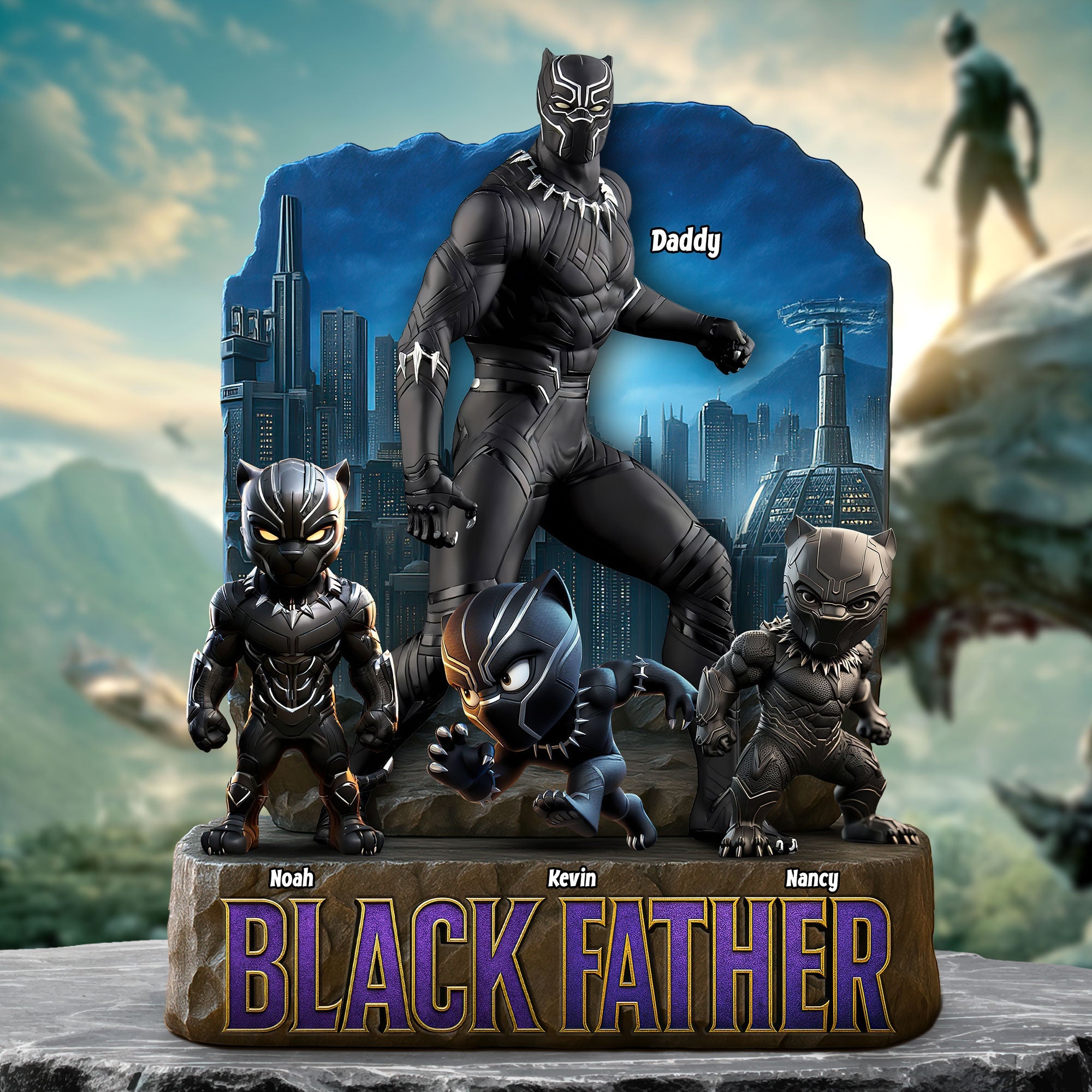Black Father Plaque - Personalized Gifts For Dad 03huti080525-Homacus