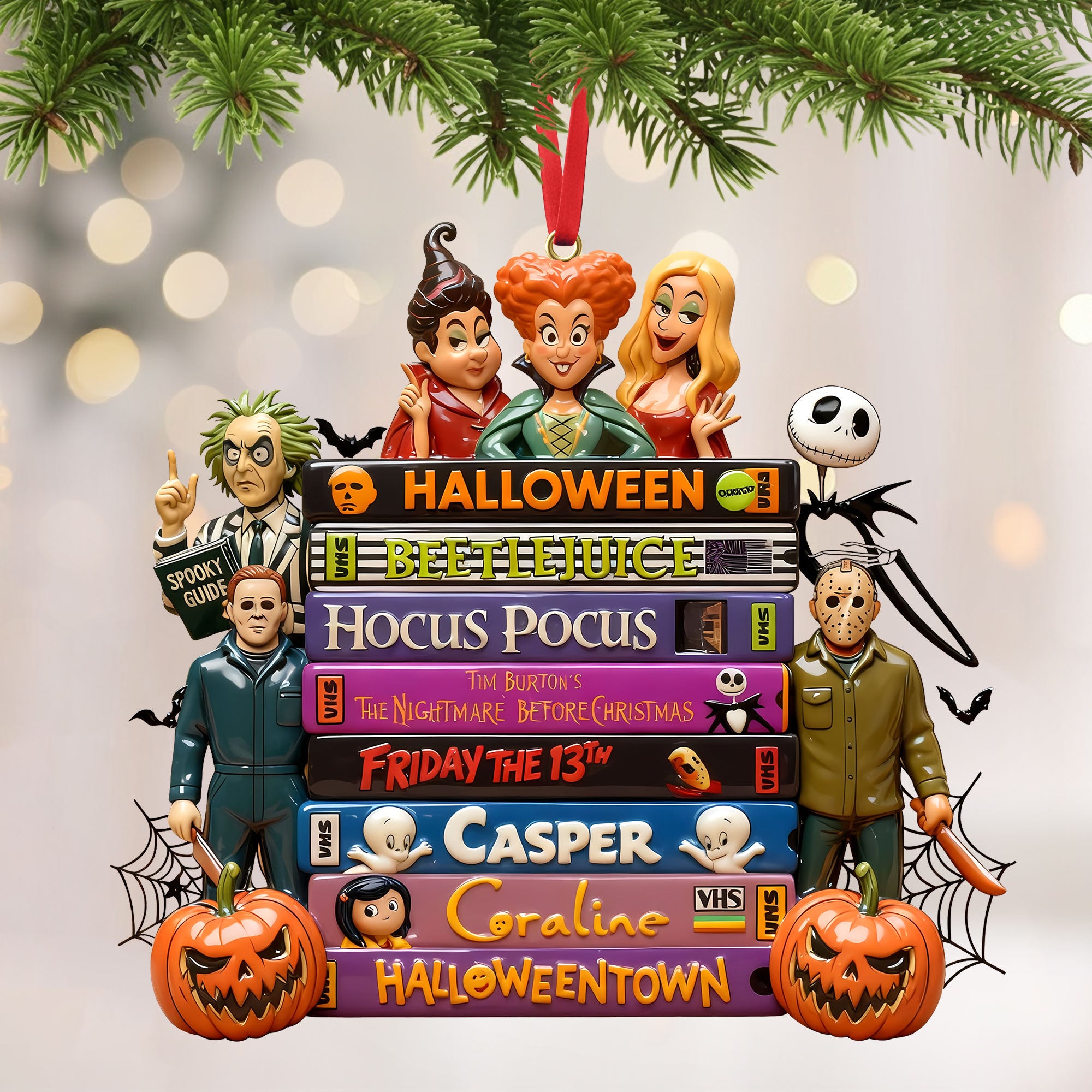 Horror Tape Stack Ornament, Personalized Christmas 02qhti161025-Homacus