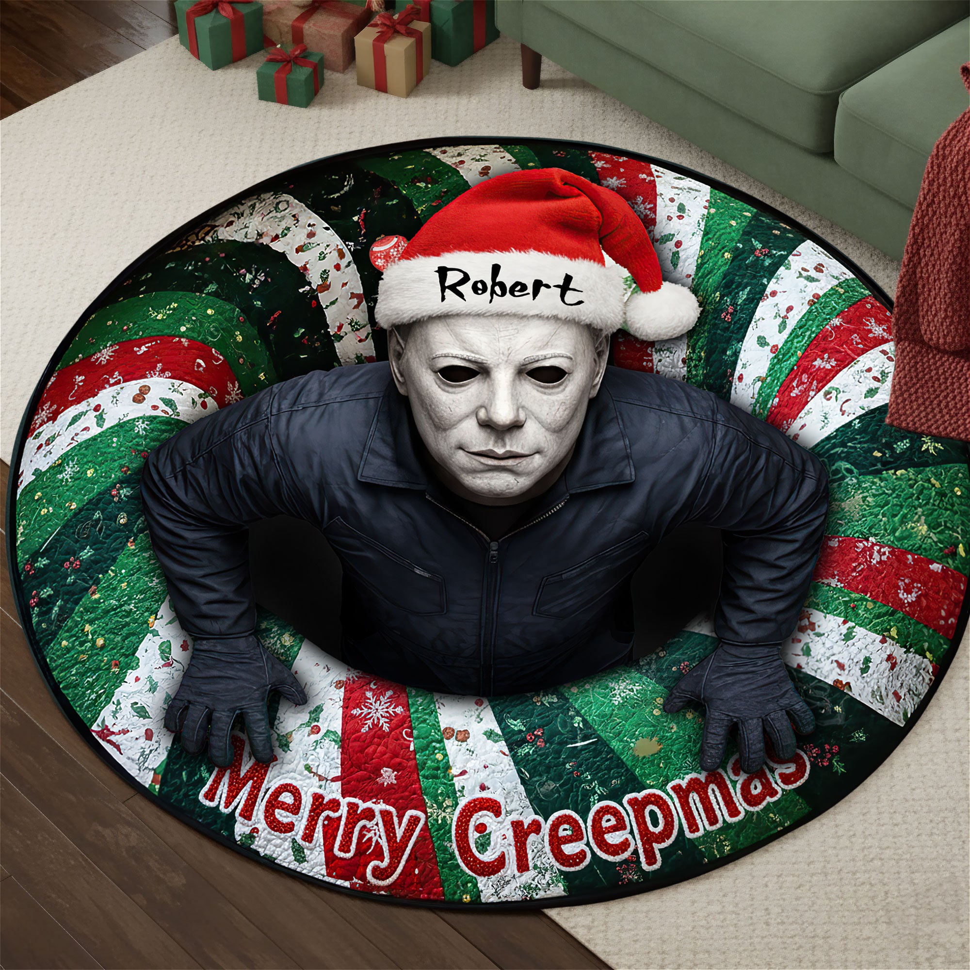 Personalized Gifts For Movie Fans, Christmas Quilted Round Mat 03huti300925-Homacus