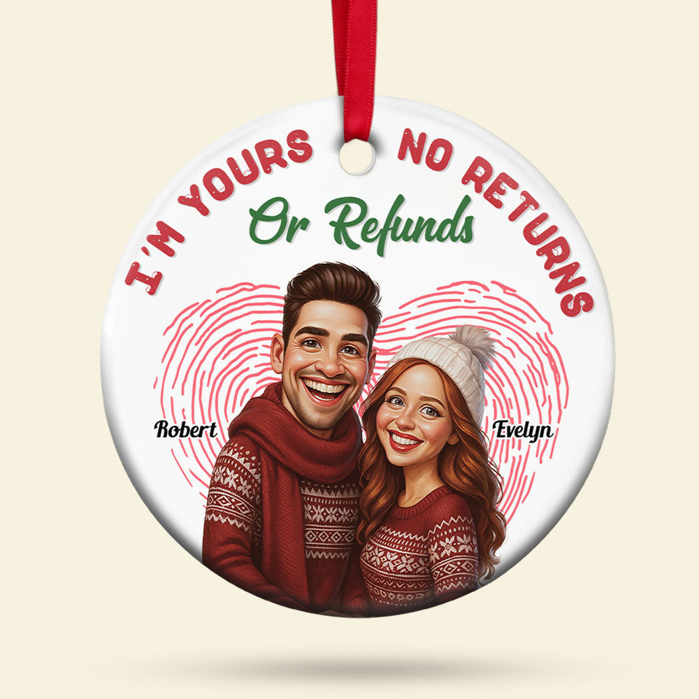 Caricature Couple Ornament - Custom Photo Gifts For Couple 03pgti270825-Homacus