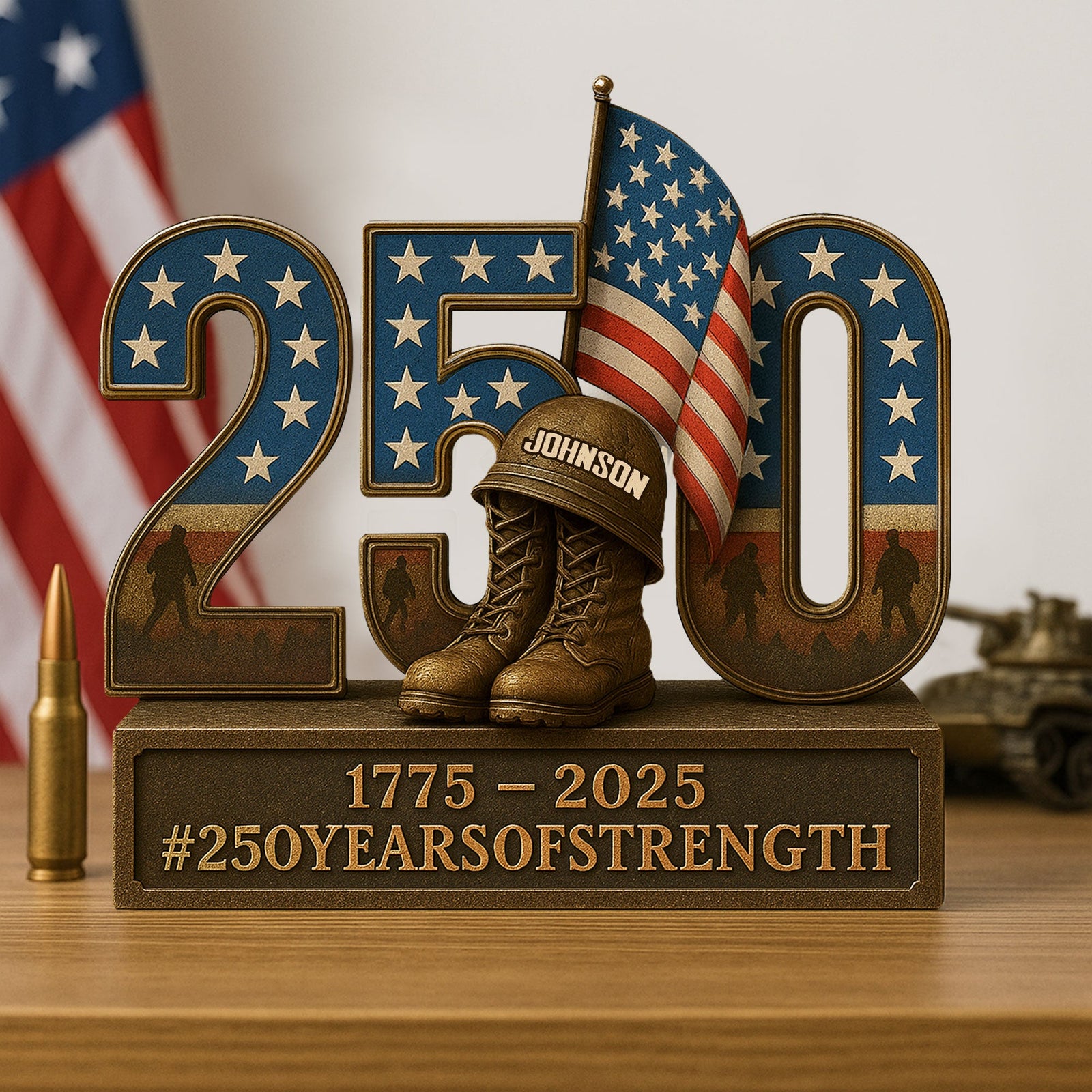250 Years Of Strength Plaque - Personalized Gifts For Veteran 01pgti070725-Homacus