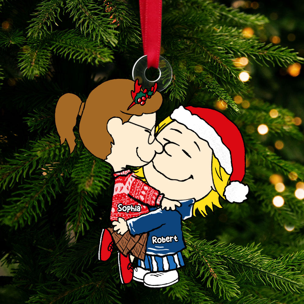 Couple Christmas Ornaments - Kissing Couple - Personalized Gifts For Couple-Homacus