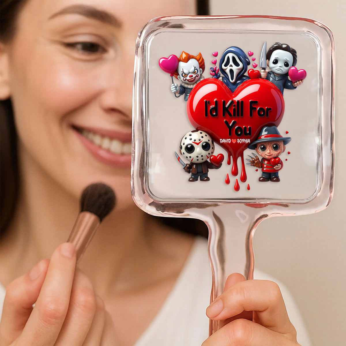 Horror Handheld Mirror - Personalized Gifts For Couple 05nati161225-Homacus