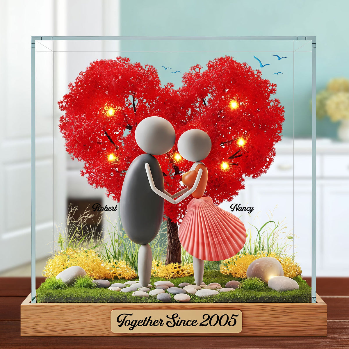 Pebble Couple Plaque - Personalized Gifts For Couple 01nati020625-Homacus