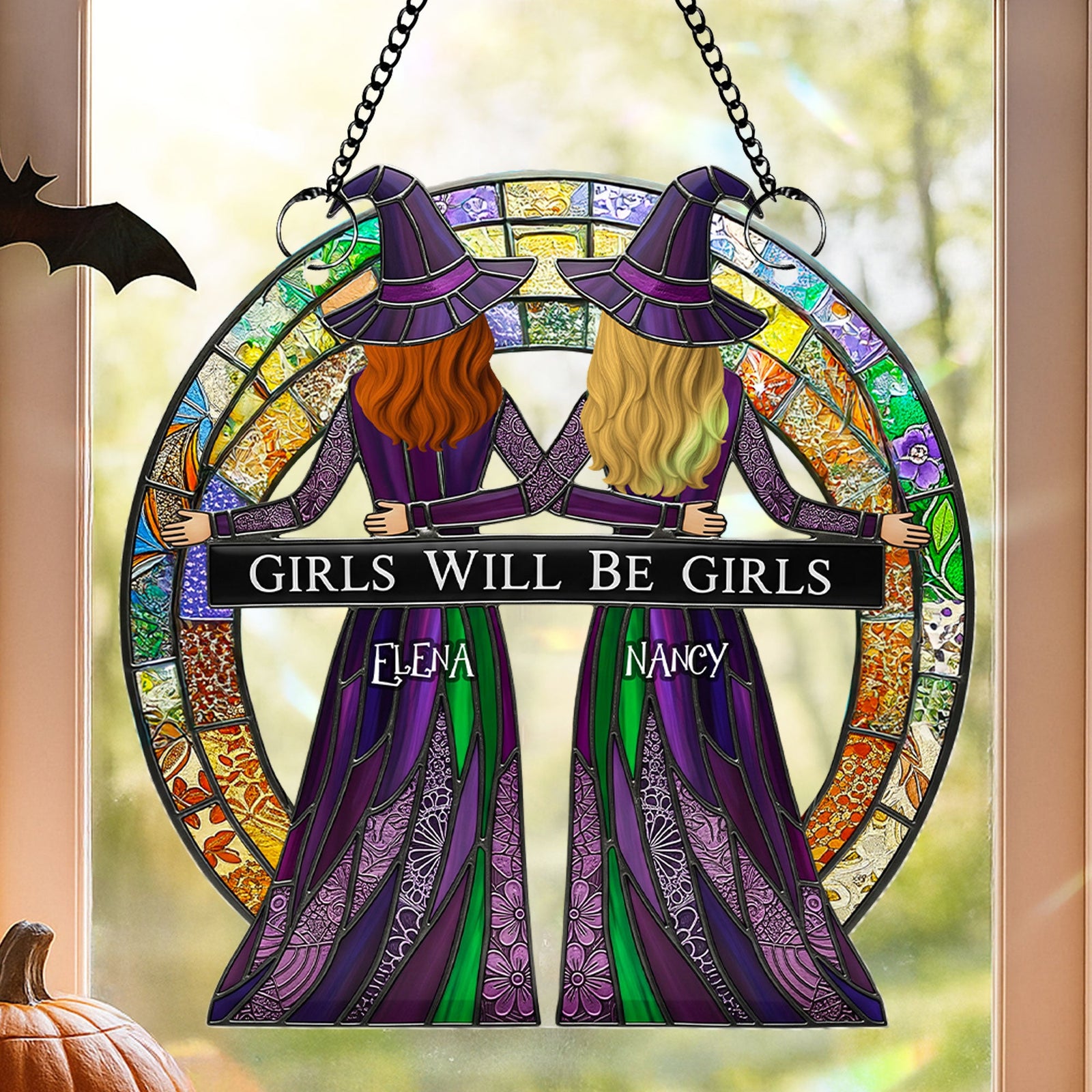 Witch Besties Suncatcher - Personalized Gifts For Besties 02nati090825-Homacus