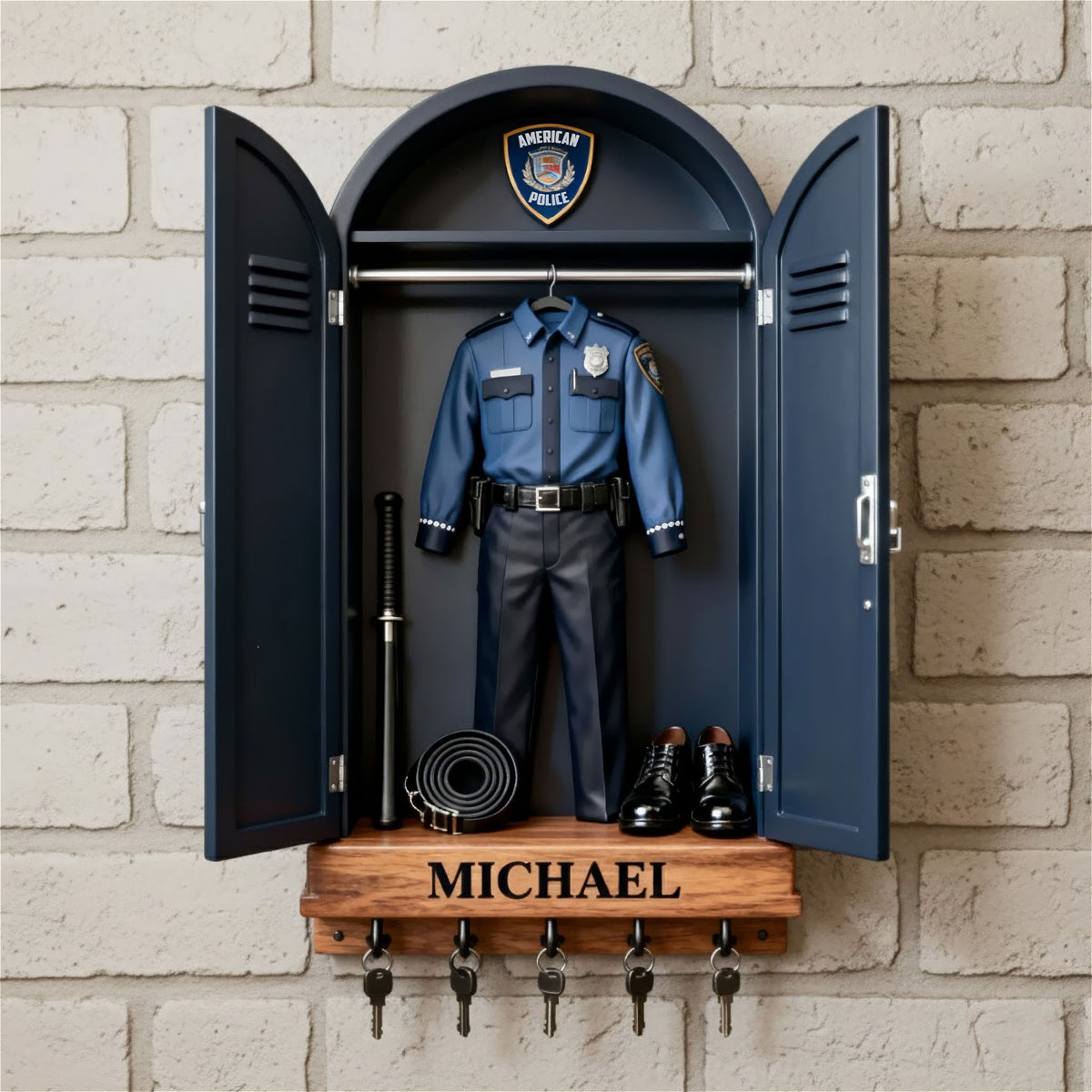 Police Uniform Key Hanger - Personalized Gifts For Police Officer 03toti161225-Homacus