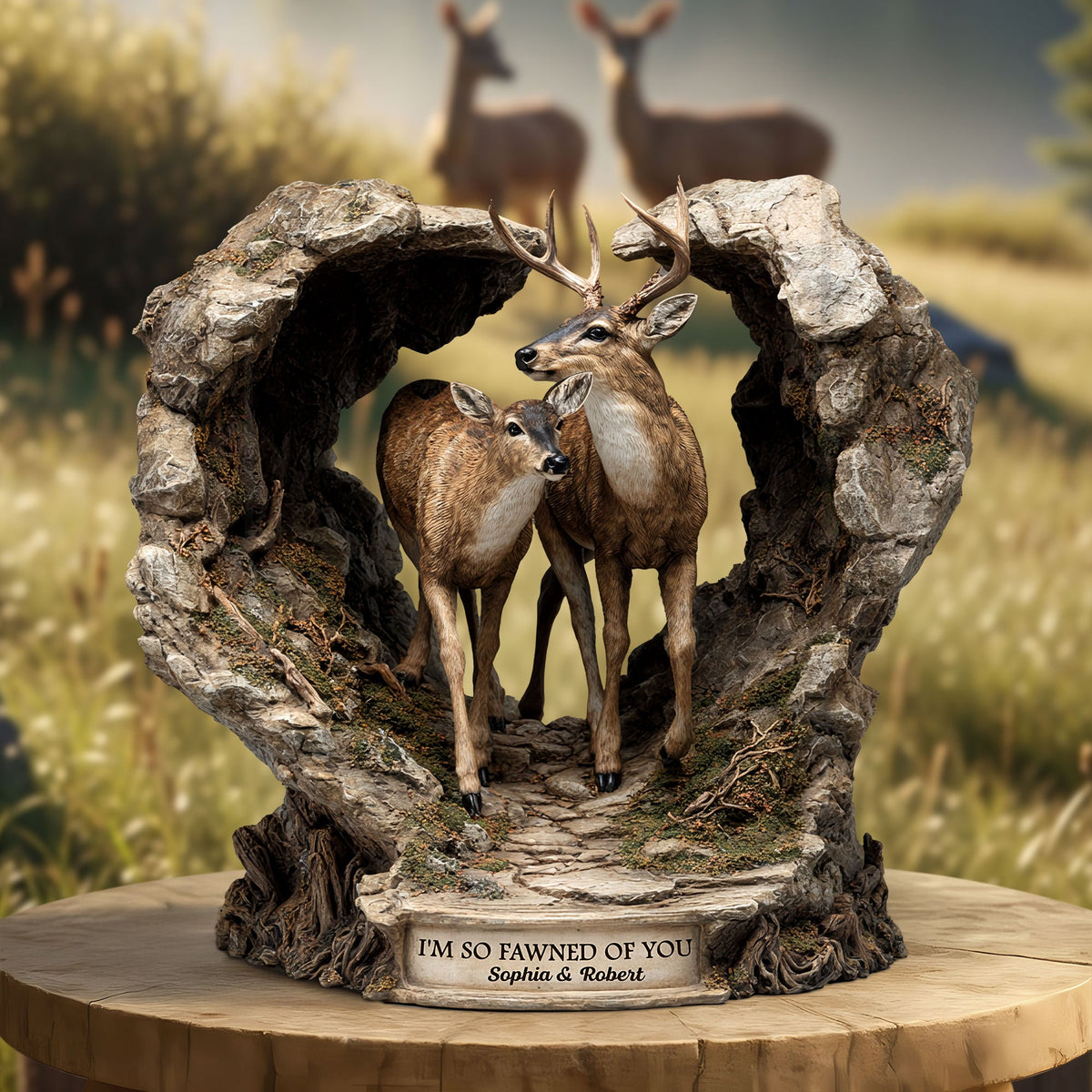 Deer Couple Plaque - Personalized Gifts For Couple 04tgti090625-Homacus
