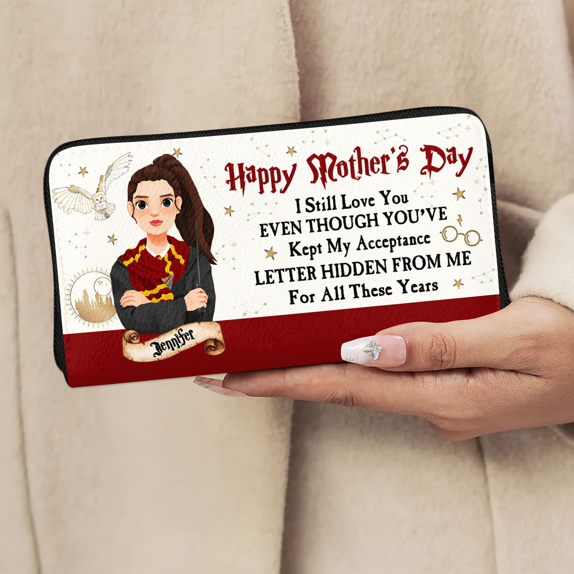 Personalized Gifts For Mom Twill Faux Leather Wallet 03huti070325pa-Homacus