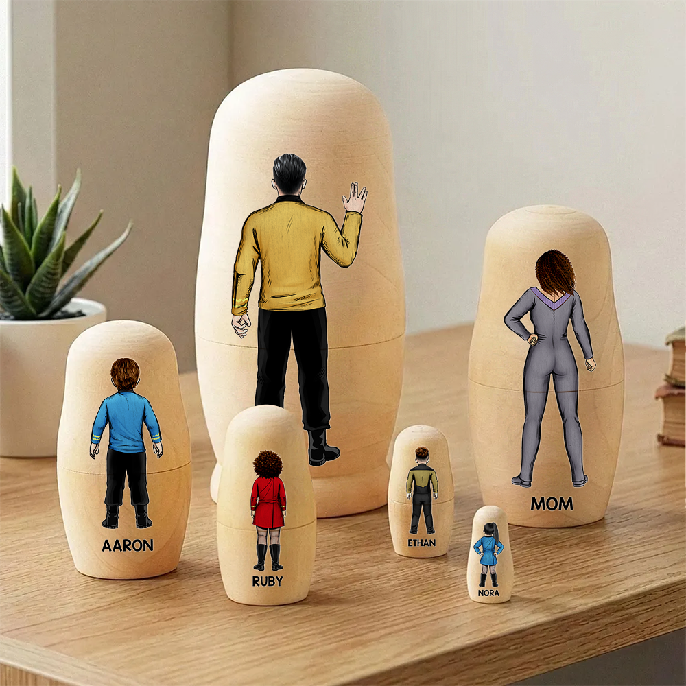 Sci-fi Theme Family Nesting Dolls - Personalized Gifts For Family Wooden Nesting Dolls 01QHHU90426HH-Homacus