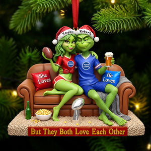 Sport Lover Green Monster Couple Ornament - Personalized Gift For Couple Christmas Ornament 05HUTI291025-Homacus
