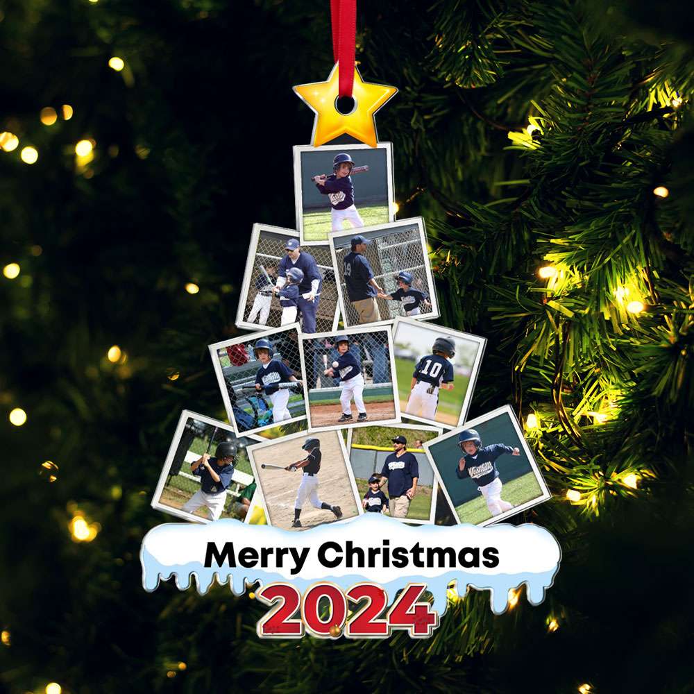 Baseball Custom Photo Acrylic Christmas Ornament 022HUTI260924 Gift For Baseball Players-Homacus