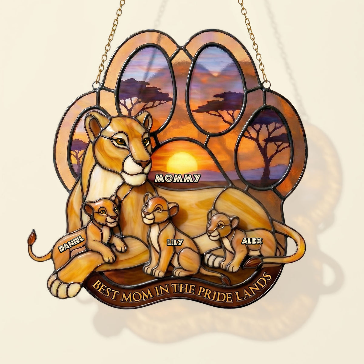 Best Mom and Kids Suncatcher Ornament - Personalized Gifts For Mother 03nati130426-Homacus