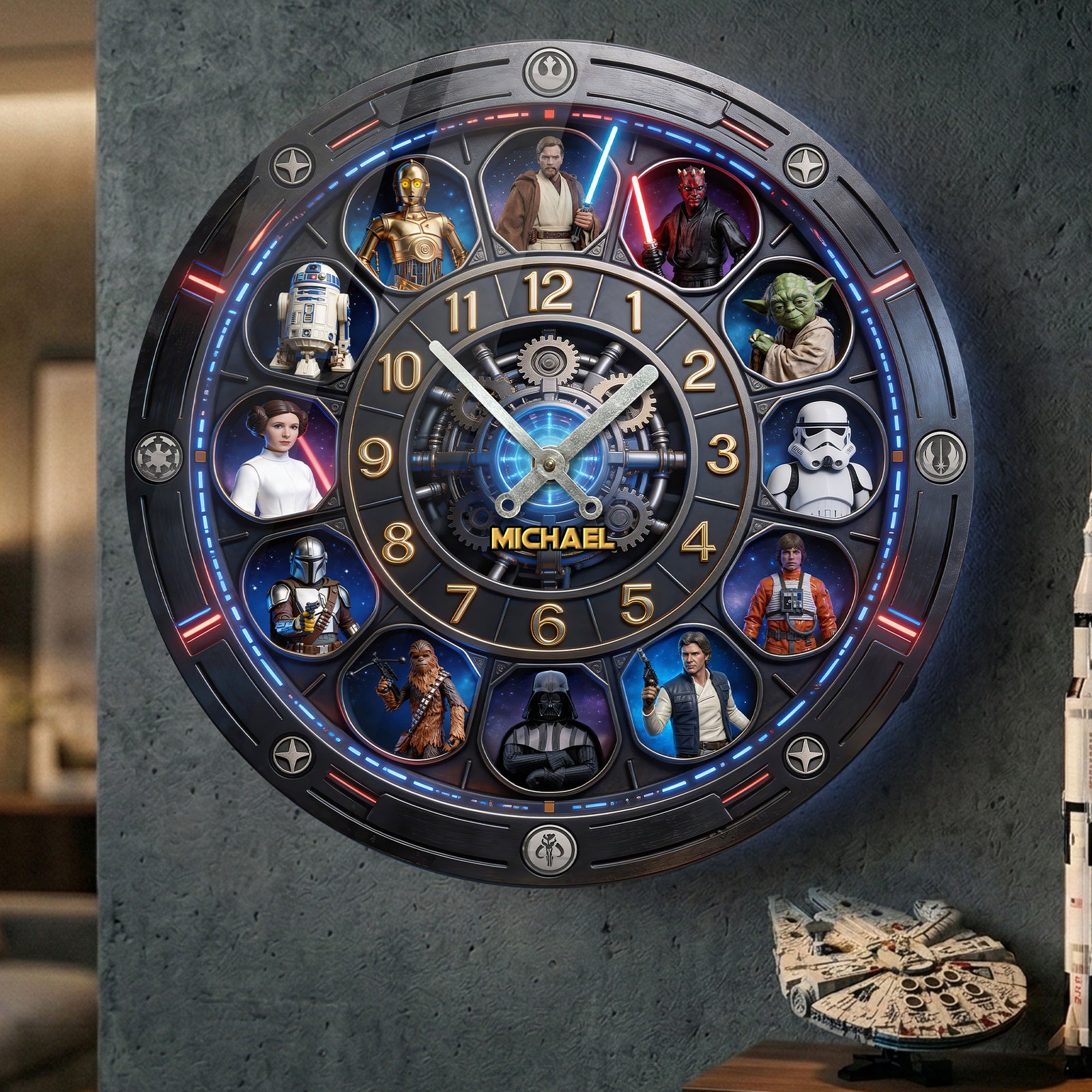 Sci-Fi Universe Wall Clock – Personalized Gifts For Space Fan 1 Layer Acrylic Hanging Wall Clock 05HUTI280226-Homacus