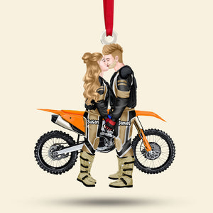 Personalized Christmas Gift For Couple Ornament Motorcross Couple 014ACTI111124PA-Homacus