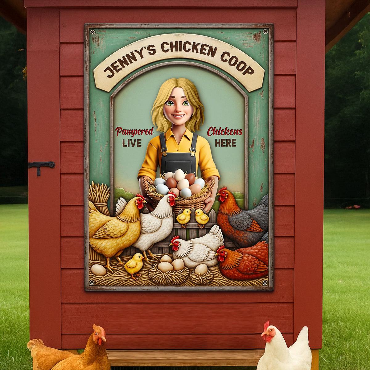 Farm Chicken Girl Metal Sign - Personalized Gifts For Farmers 02nati300625-Homacus