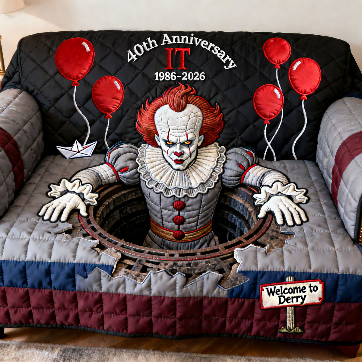 Anniversary 40th Years Quilted Sofa Cover - Personalized Gifts For Horror Lover Quilted Sofa Cover 05NATI210126