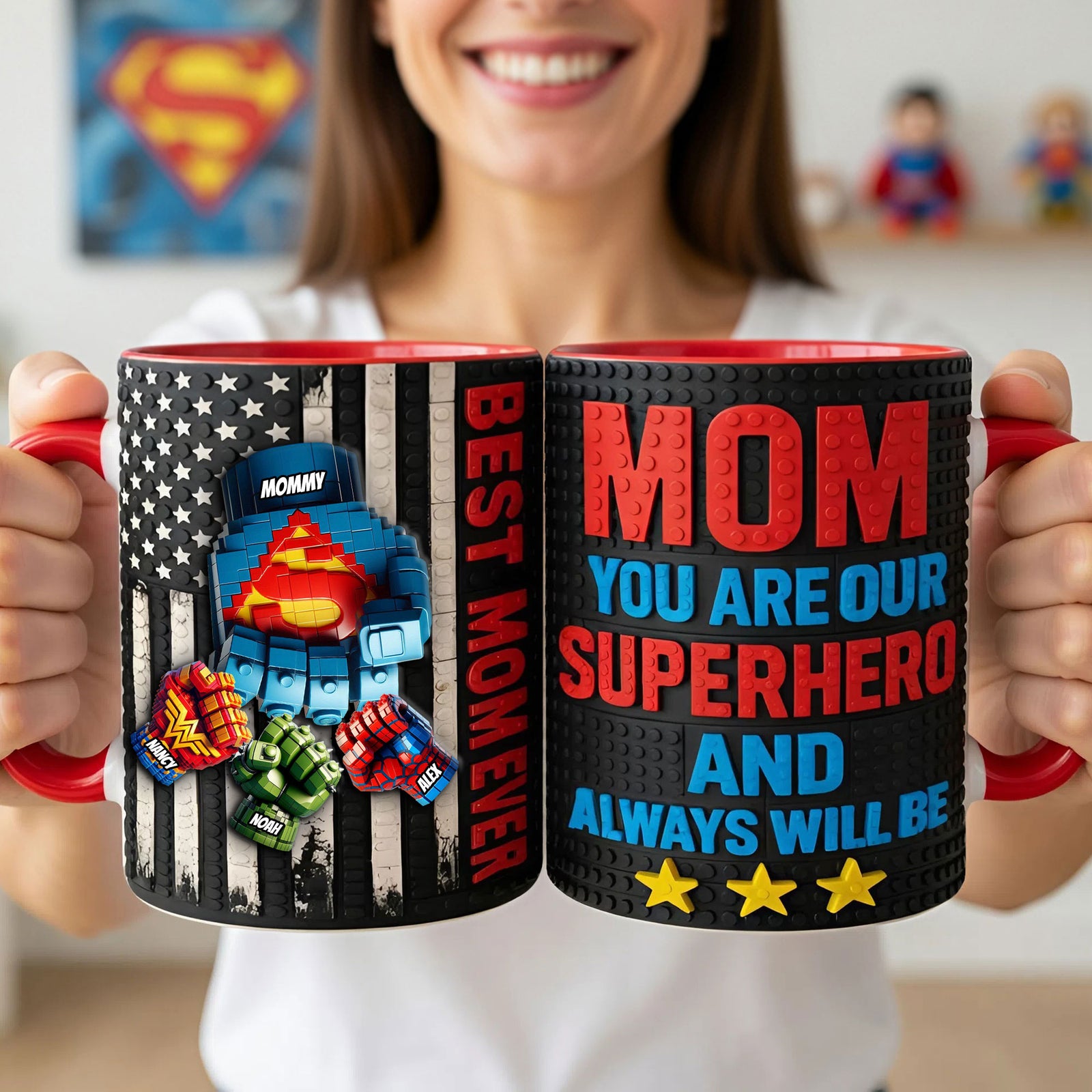 Powerful Mom Fist Bump Coffee Accent Mug - Personalized Gifts For Mother's Day Coffee Mug 05OHTI140426-Homacus