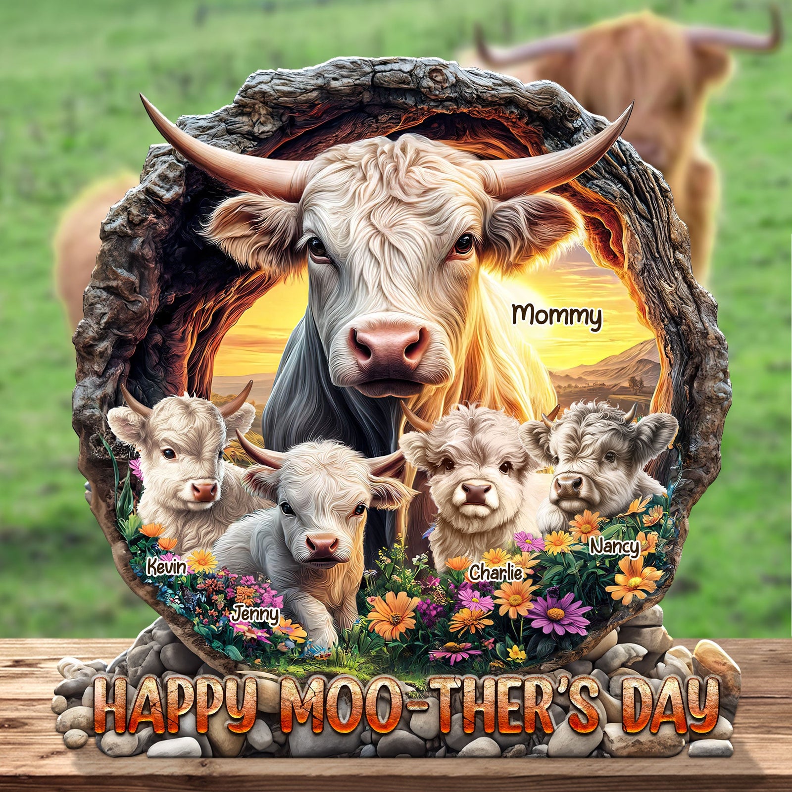 Personalized Gifts For Mom Plaque Happy Moo-ther's Day 03huti090425-Homacus