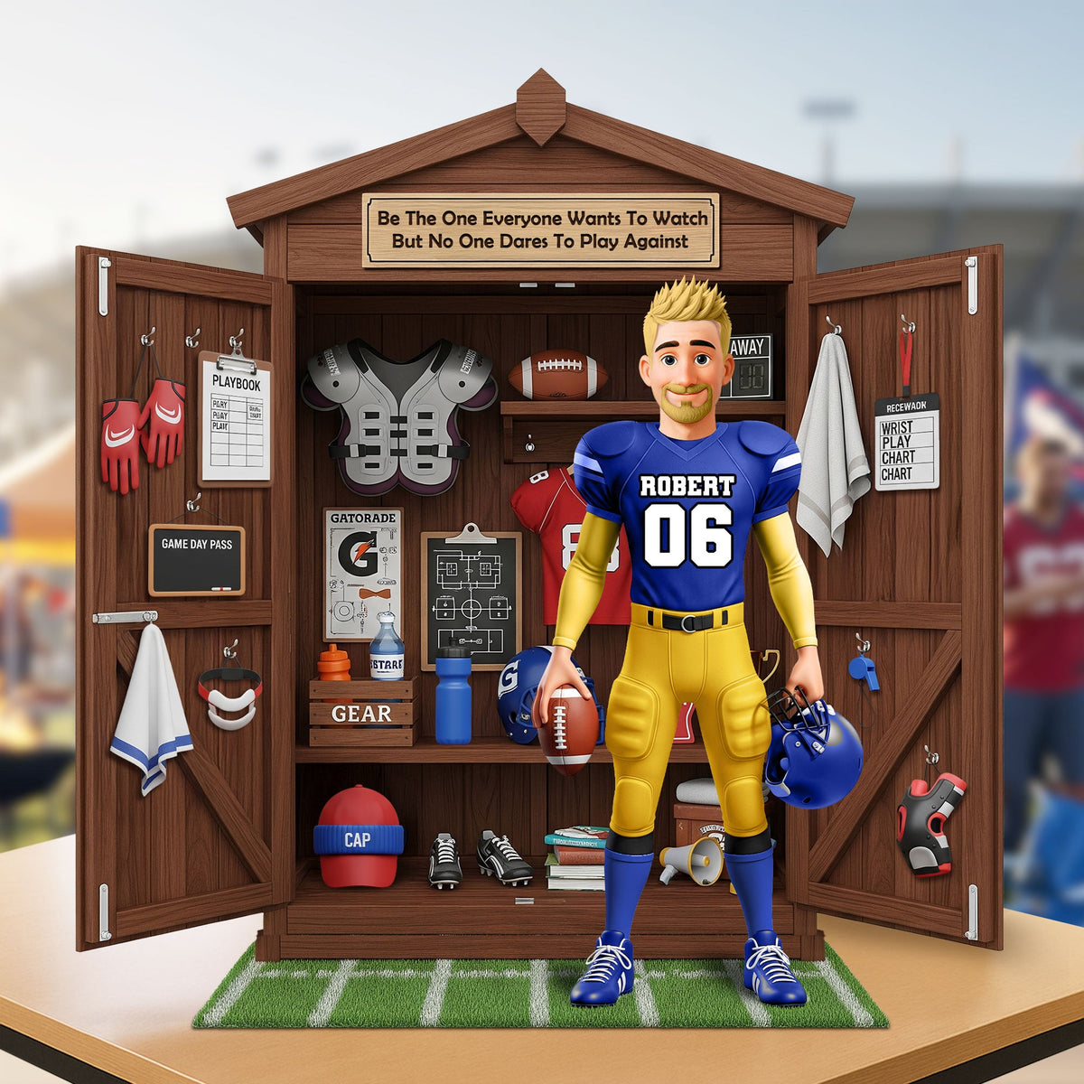 Personal Football Locker Plaque - Personalized Gifts For Football Lovers 02ohti230625-Homacus