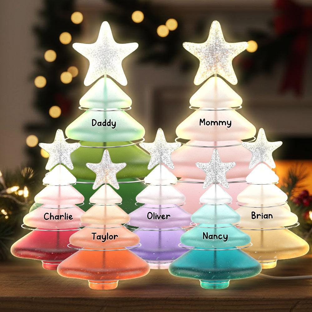 Family Christmas Tree Light Box - Personalized Gifts For Family Custom Shape Acrylic Light Box 02NATI311025-Homacus