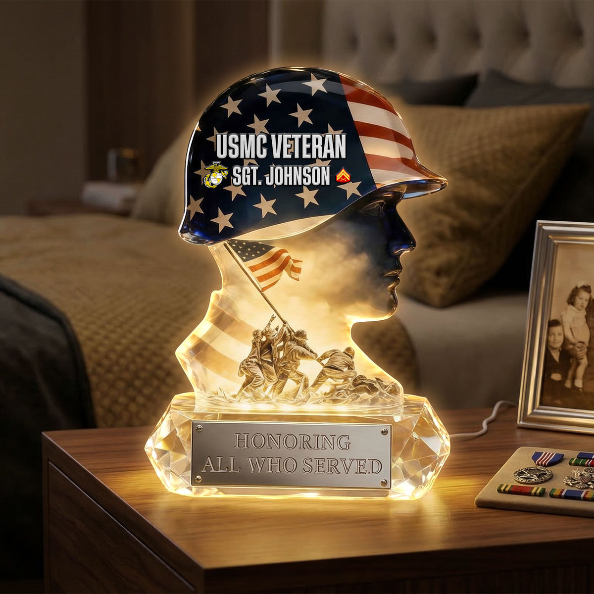 Proud Military Spirit Led Light - Personalized Gifts For Veterans 04QHTI180326-Homacus