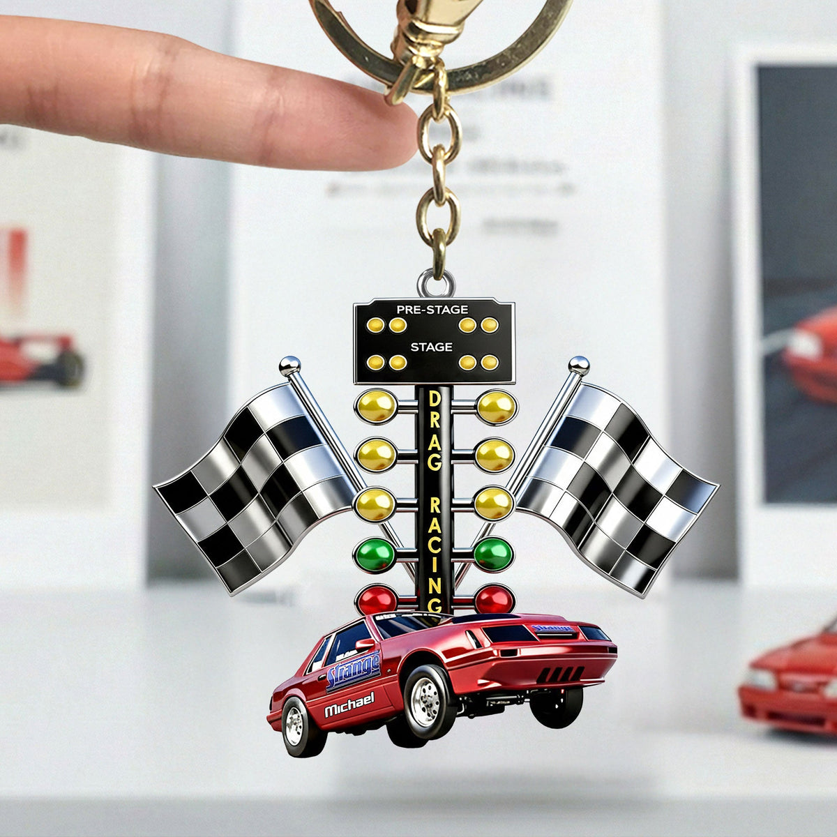 Drag Racing Acrylic Keychain - Personalized Custom Photo Gift For Racing Lovers 01TGTI070226-Homacus