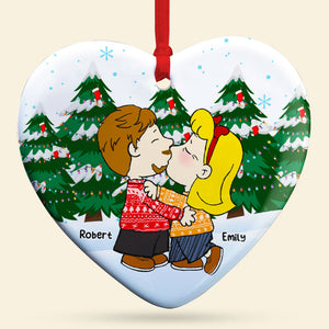 Personalized Gifts For Couple Ceramic Ornament 03acti041124hg Kissing Couple-Homacus