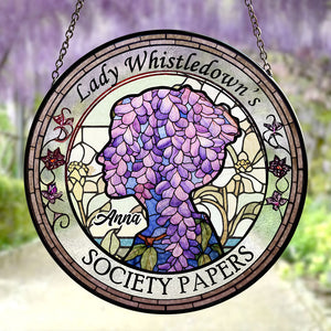 Personalized Gifts For Regency Romance Novel Fan Suncatcher, Wisteria Lady Stained Glass 05QHTI280824-Homacus