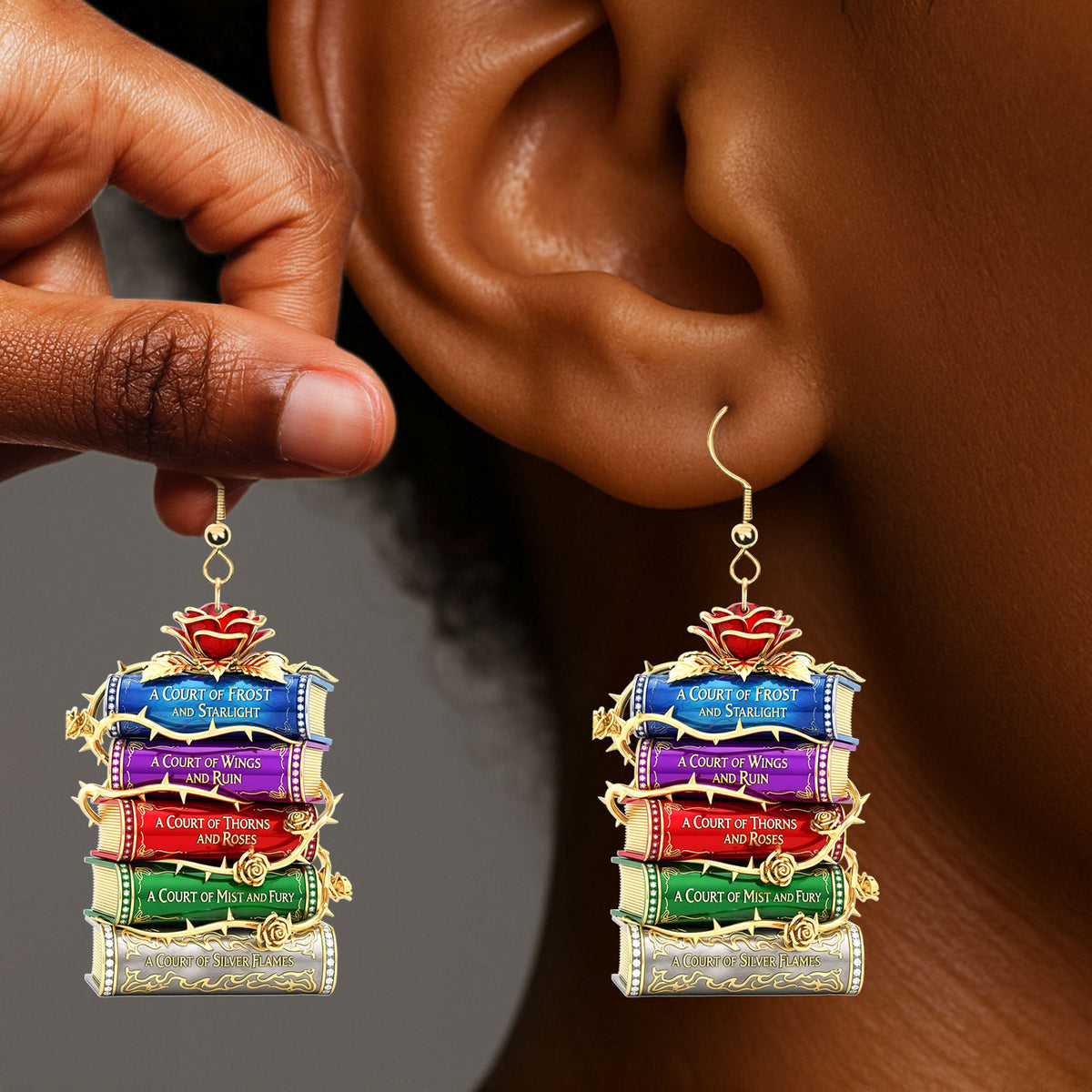 Bookstack Earrings - Gifts For Book Lovers 01nati280625-Homacus