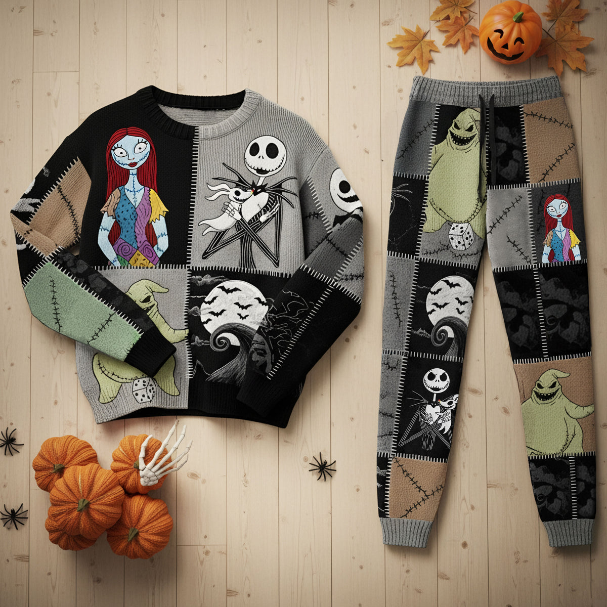 Kooky Town Pajama Set, Personalized Gifts For Horror Lovers 01qhti280825-Homacus