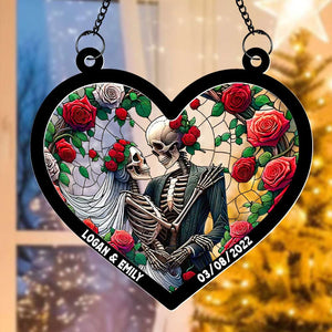 Personalized Gifts For Couple Suncatcher Acrylic Skeleton Halloween 01XQTI260824-Homacus