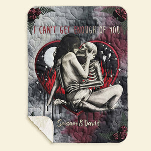 Deathly Love Gothic Skull Couple Blanket, Personalized Gifts For Couple 04qhti091225-Homacus