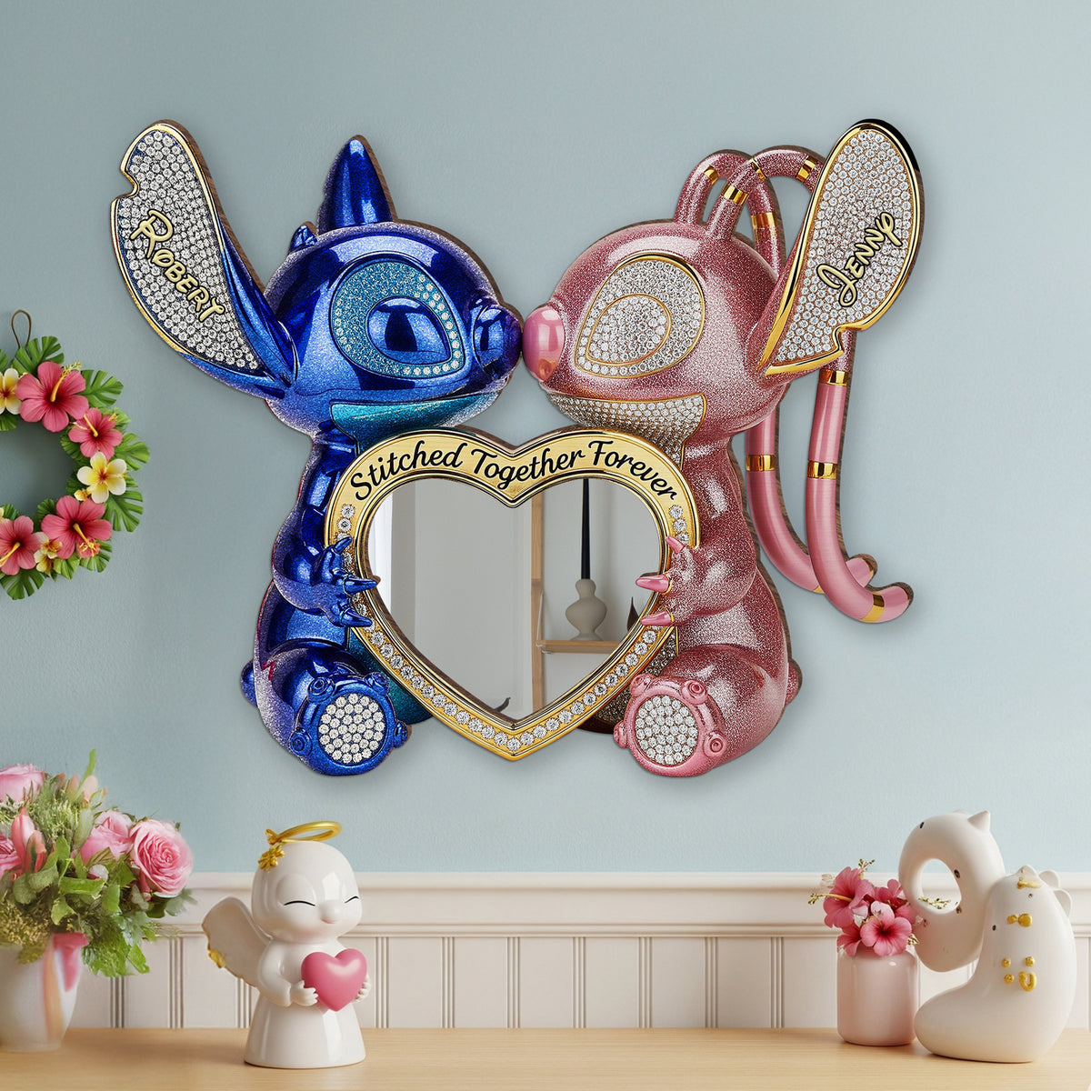 Cute Alien Couple Mirror - Personalized Gifts For Couple 02ohti210725-Homacus
