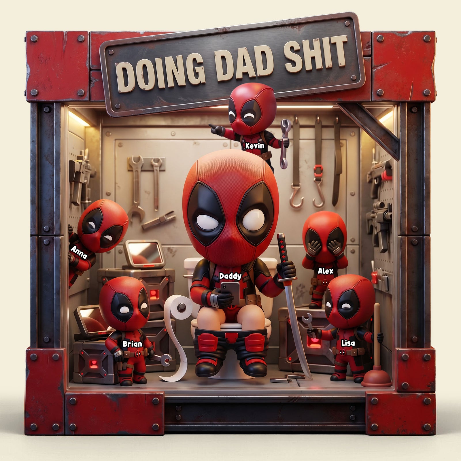 Funny Fighter Dad And Kids Acrylic Plaque - Personalized Gifts For Father's Day Plaque 02NATI160426-Homacus