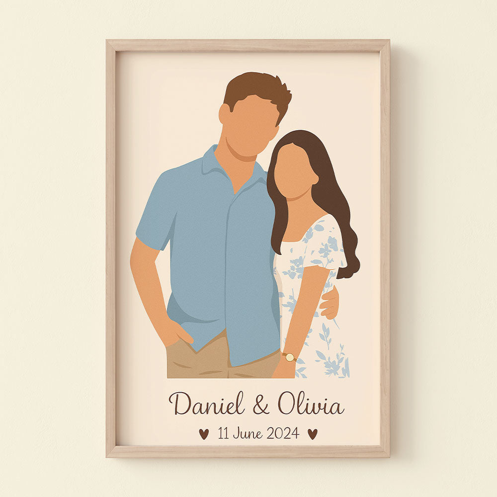 Modern Minimalism Couple Canvas Print - Custom Photo Gifts For Couple 01pgti110825-Homacus