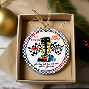 Personalized Gifts For Couple Christmas Ornament 01huti061023 Racing Fans-Homacus