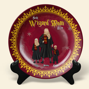 Personalized Gifts For Mom Round Plate Best Wizard Mom Ever 03HUTI130325TM-Homacus